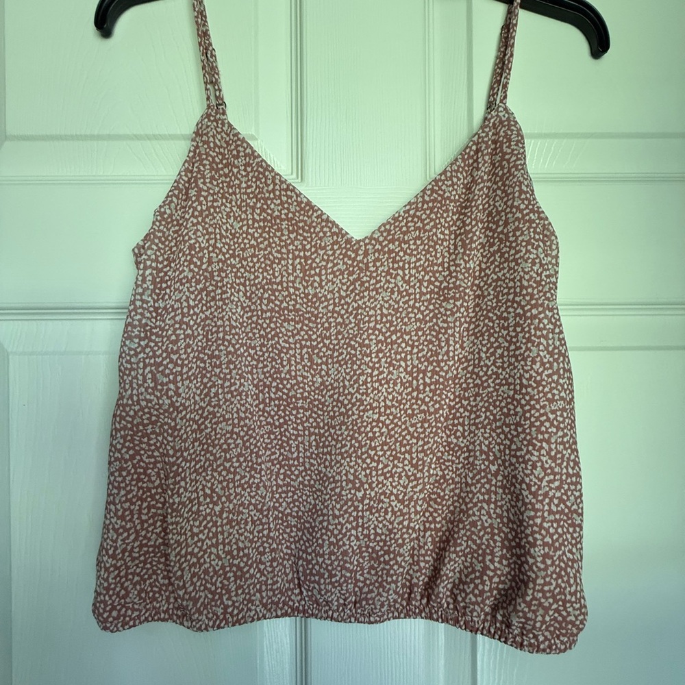 Women's Dusty Rose Printed V-Neck Cropped Camisole